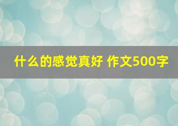 什么的感觉真好 作文500字